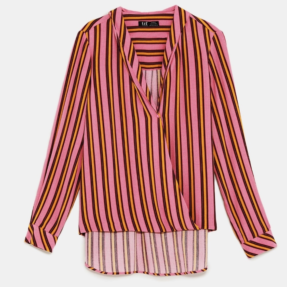 Zara long sleeve asymmetric hi-low